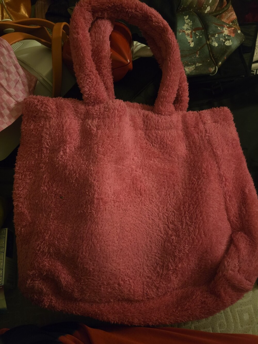 Prada Pink Fuzzy Tote with Black Logo - Picture 4 of 5